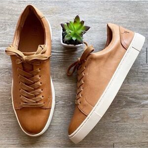 Frye Sneakers Brown Leather Lace Up Shoes Mens Size 8.5 Made In The USA